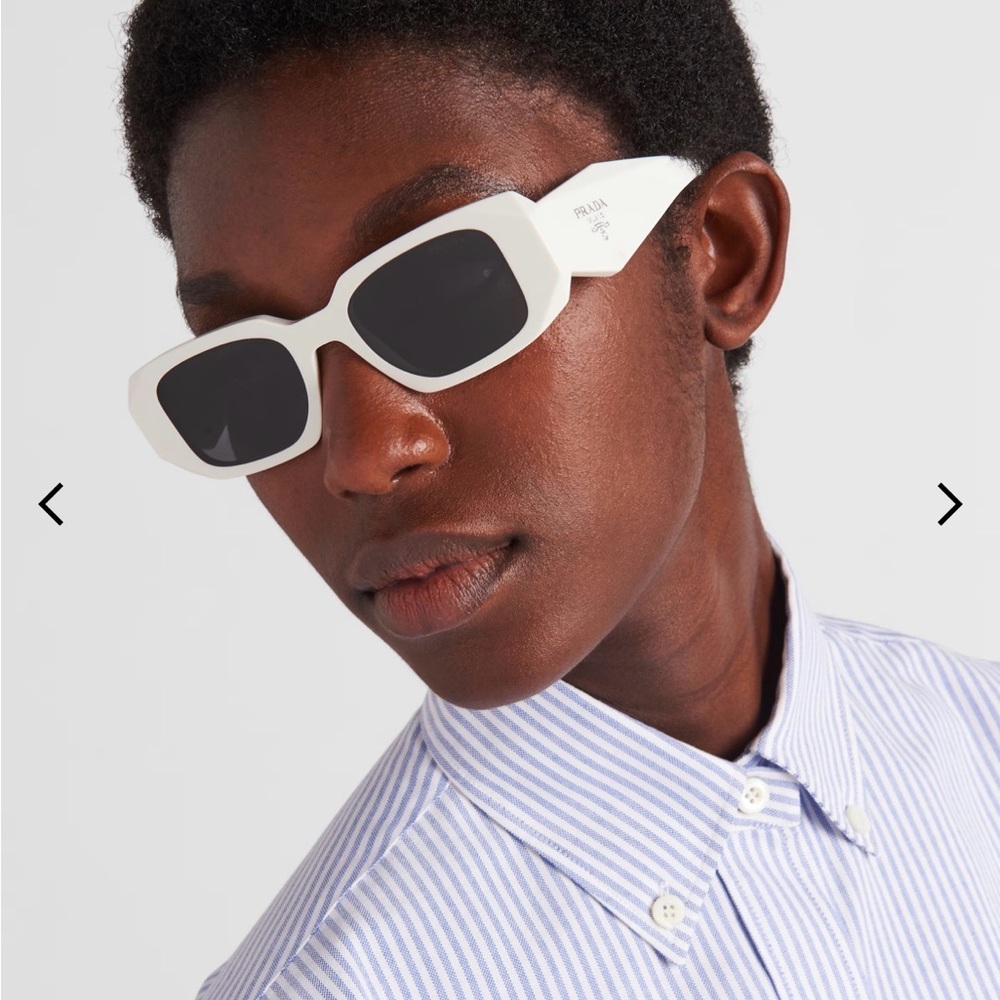 Prada Cream Rectangular Sunglasses - image 2